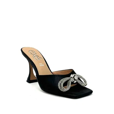 Exe' Women's Crystal Brooch Heeled Slide Sandal In Black