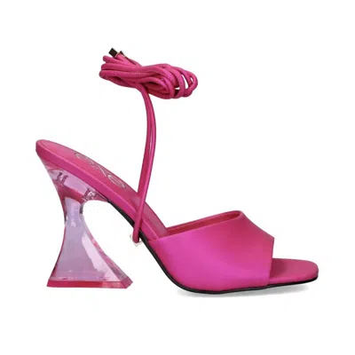 Exe' Women's Crystal Heeled Slingback Sandal In Fushia In Pink