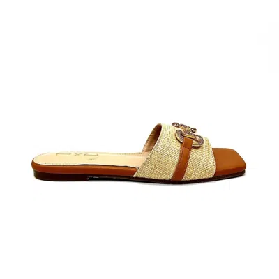 Exe' Women's Flat Sandal In Tan/beige In Blue