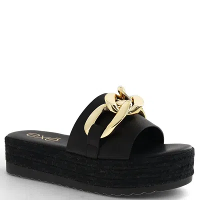 Exe' Women's Hydra 697 Wedge Sandal In Black