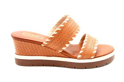Exe' Women's Ipanema Low Wedge Sandal In Tan In Multi