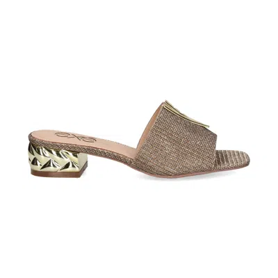 Exe' Women's Katy Open Toe Low Heeled Sandal In Rose Gold In Multi