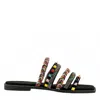 Exe' Women's L2050-1201 Flat Sandals In Black In Multi