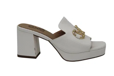Exe' Women's Lina Chunk Heel Sandal In White Snake