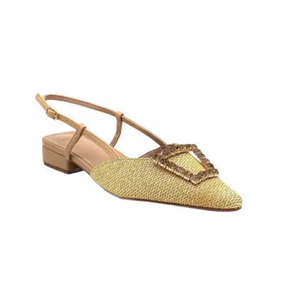 Exe' Women's Low-heeled Slide Sandals In Beige In Gold