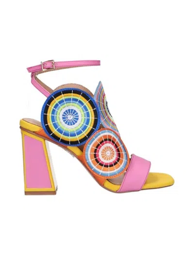 Exe' Women's Lucia Ice Block Heel Sandal In Pink In Animal Print