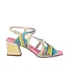 Exe' Women's Luisa 335 Low Heel Sandal In Yellow Multi In Yellow