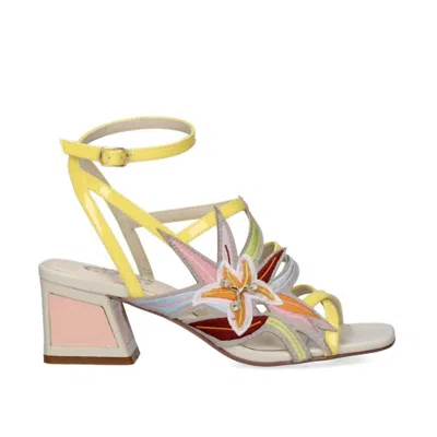 Exe' Women's Luisa Floral Low Heel In Yellow In Multi