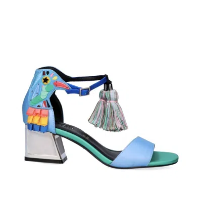 Exe' Women's Luisa Low Heel Sandal In Aqua/green In Multi
