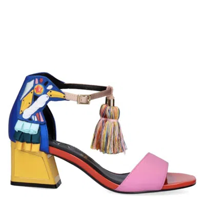 Exe' Women's Luisa Low Heel Sandal In Pink/multi