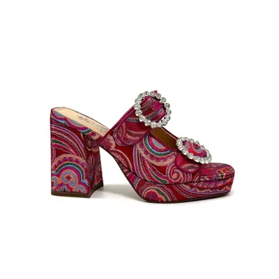 Exe' Women's Luna Block Heel Sandal In Fuchsia / Multi