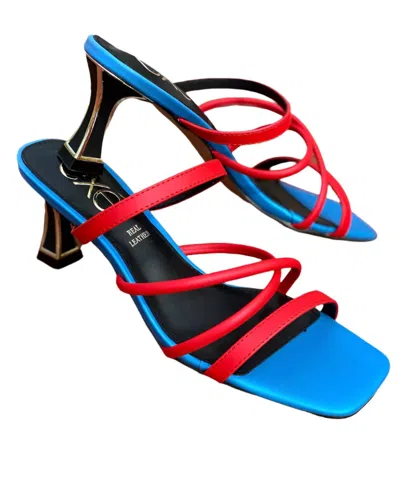 Exe' Women's Natalie Criss-cross Strap Sandal In Red In Multi