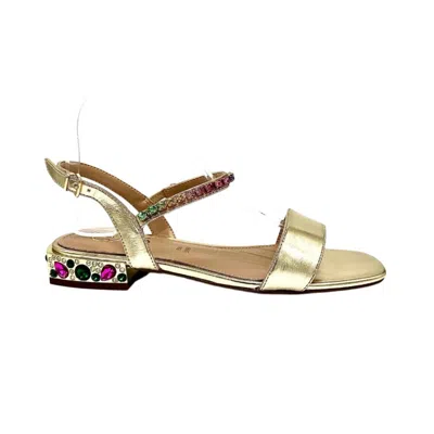 Exe' Women's Nina Flat Strappy Sandals In Light Gold Multi