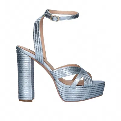 Exe' Women's Ophelia Platform Block Heel In Aqua Snake In Multi