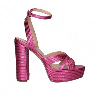 Exe' Women's Ophelia Platform Block Heel In Fuchsia Snake In Blue