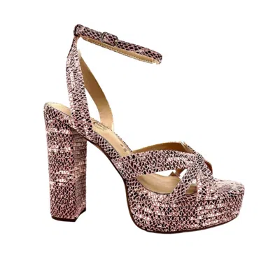 Exe' Women's Ophelia Platform Heel In Pink Snake In Multi