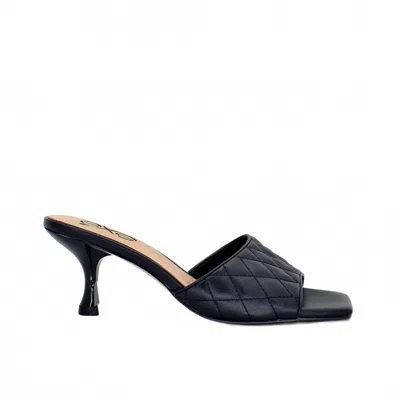 Exe' Women's Quilted Slide Mule In Black In Blue