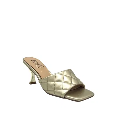 Exe' Women's Quilted Slide Mule In Gold In Black