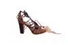 Exe' Women's Shirley High Heel Sandal In Tan/red In Brown