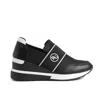 Exe' Women's Slip On Wedge Sneaker In Black In Black