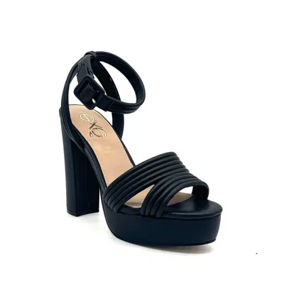 Exe' Women's Strap Platform Block Heel Sandal In Black