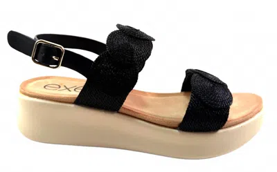 Exe' Women's Strass Wedge Sandal In Black