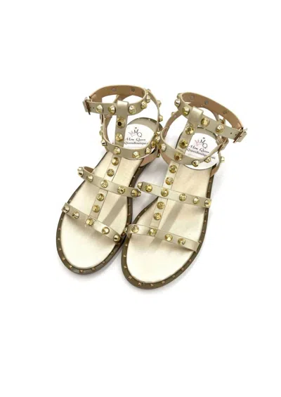 Exe' Women's Studded Flat Sandals In Gold