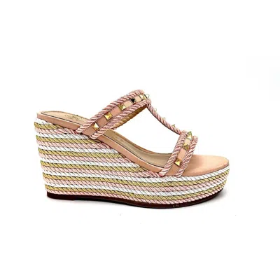 Exe' Women's Valeria Wedge Sandal In Pink/white In Multi