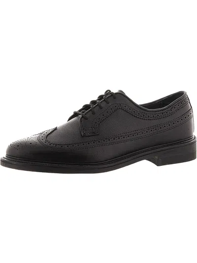 Executive Imperials Mens Leather Lace-up Wingtip Brogues In Black