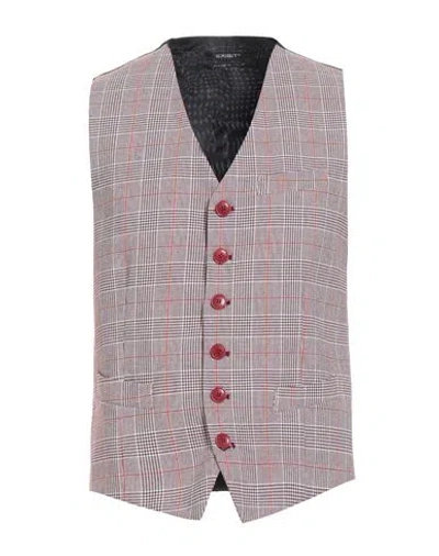 Exibit Man Tailored Vest Burgundy Size L Cotton, Polyester In Red