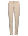 Exigo Man Pants Beige Size 34 Cotton, Linen, Elastane