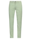 Exigo Man Pants Light Green Size 40 Cotton, Linen, Elastane