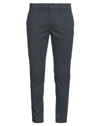 Exigo Man Pants Navy Size 38 Cotton, Elastane In Navy Blue