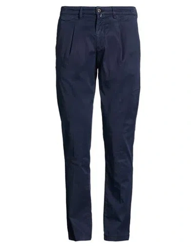 Exigo Man Pants Navy Size 34 Modal, Cotton, Elastane In Blue