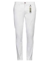 Exigo Man Pants White Size 38 Cotton, Elastane