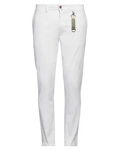 Exigo Man Pants White Size 38 Cotton, Elastane