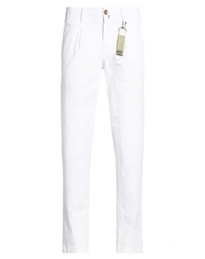 Exigo Man Pants White Size 40 Cotton, Elastane