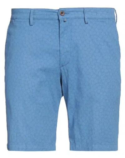 Exigo Man Shorts & Bermuda Shorts Azure Size 40 Cotton, Elastane In Blue