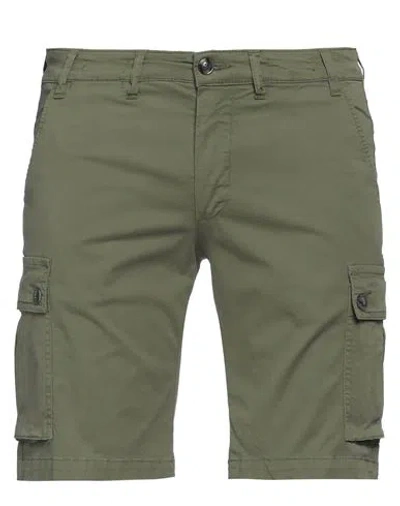 Exigo Man Shorts & Bermuda Shorts Military Green Size 32 Cotton, Elastane