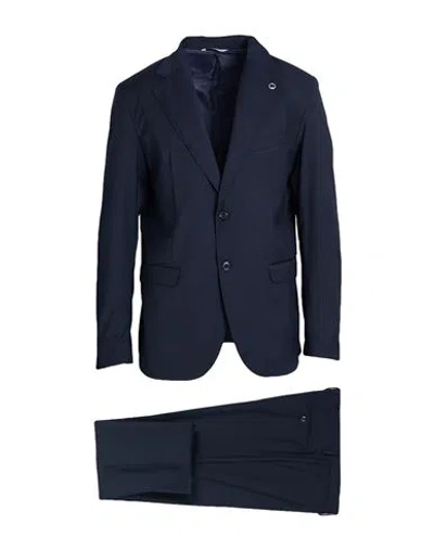 Exigo Man Suit Midnight Blue Size 36 Polyester, Virgin Wool, Elastane
