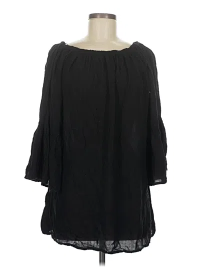 Pre-owned Exist 3/4 Sleeve Blouse In Black