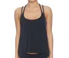 Exist By Next Galaxy D-cup 2-in-1 Tank Top With Sports Bra In Black In Black