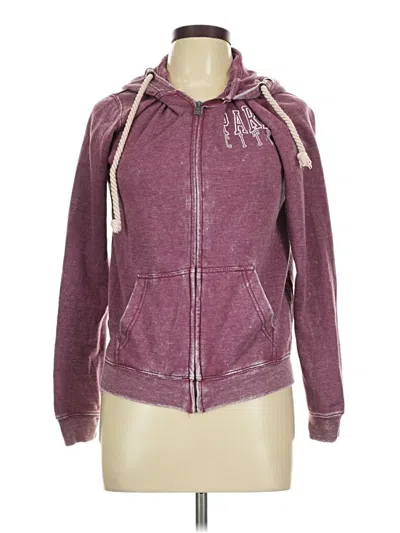 Pre-owned Exist Zip Up Hoodie In Burgundy