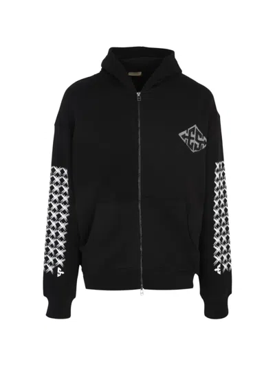 Exit Society Logo-print Zipped Hoodie In Black