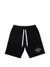 Exit Society Monogram X Logo-print Drawstring Shorts In Black