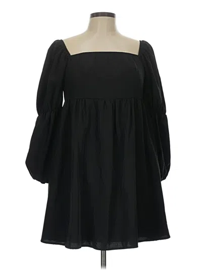 Pre-owned Exlura 3/4 Sleeve Blouse In Black