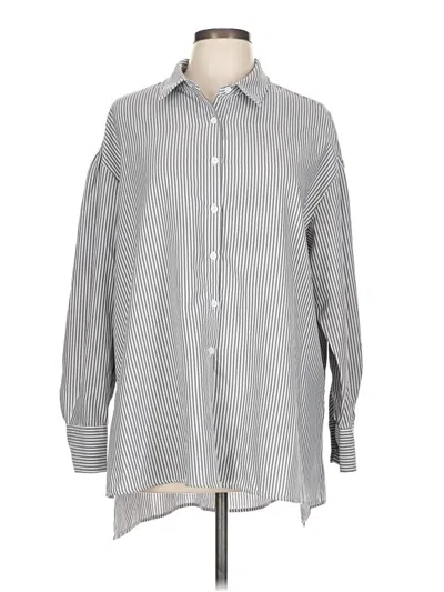 Pre-owned Exlura Long Sleeve Blouse In Gray