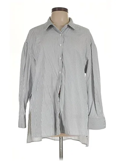 Pre-owned Exlura Long Sleeve Button Down Shirt In Gray