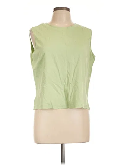 Pre-owned Exlura Sleeveless Top Green One Shoulder Neckline Tops
