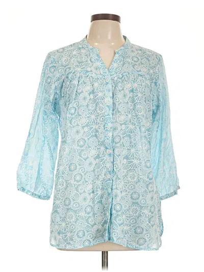 Pre-owned Exofficio 3/4 Sleeve Blouse In Blue